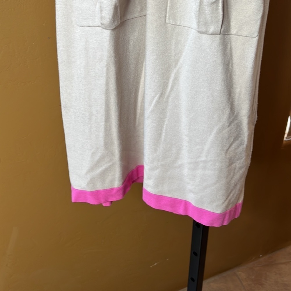 Milly Knit Small Colorblock Pattern Tan Pink Mini… - image 4